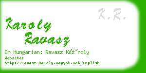 karoly ravasz business card